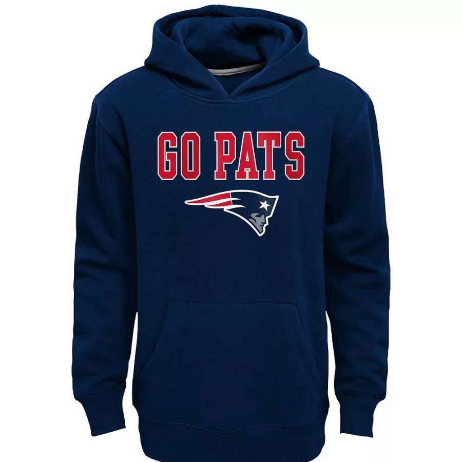 Clothing * | Kids 7-20 New England Patriots Team Slogan Fleece Hoodie