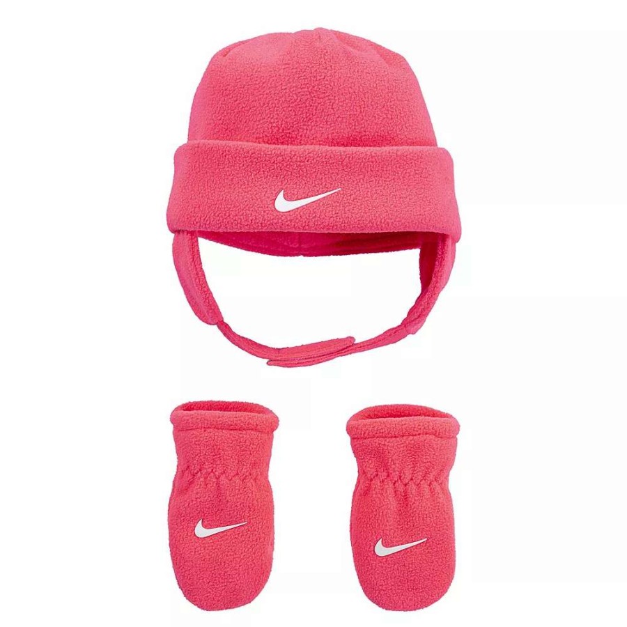 Accessories * | Baby Nike Arctic Fleece Chin Strap Hat & Mittens 2-Piece Set