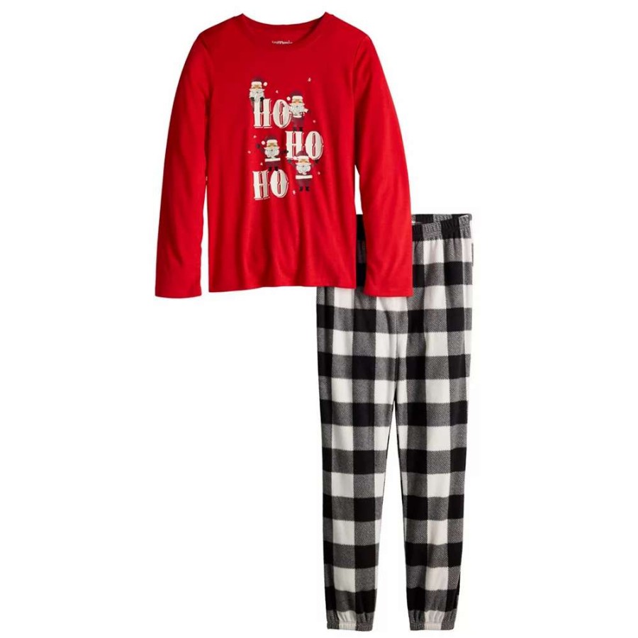 Clothing * | Girls 4-16 Jammies For Your Families Ho Ho Ho Pajama Set