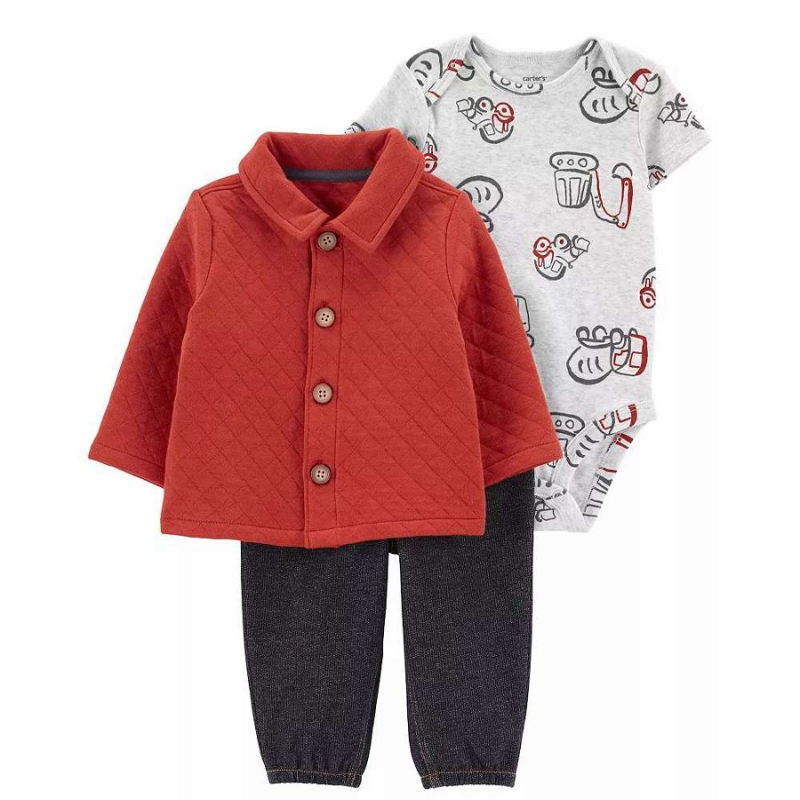 Clothing * | Baby Carter'S 3-Piece Quilted Little Cardigan Set