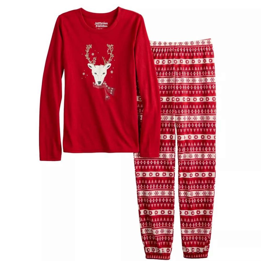 Clothing * | Girls 4-16 Jammies For Your Families Christmas Spirit Top & Pants Pajama Set