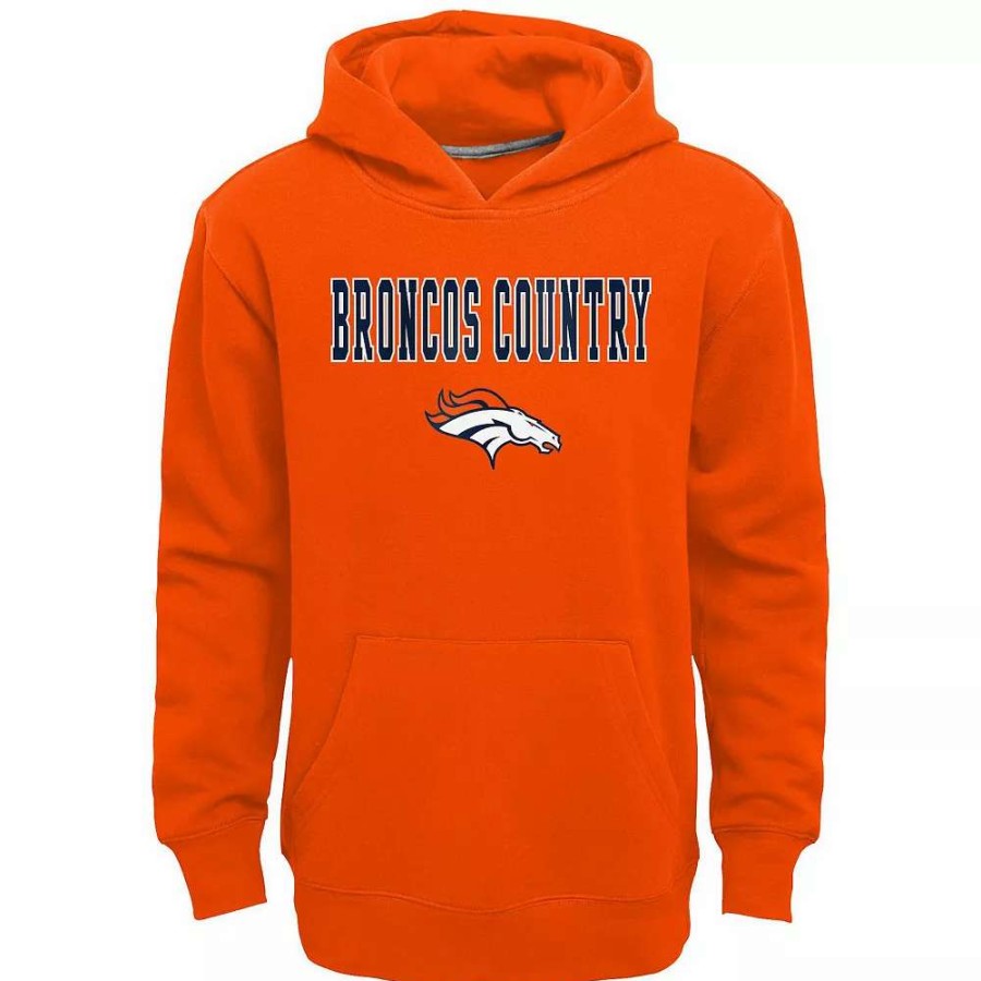 Clothing * | Kids 7-20 Denver Broncos Team Slogan Fleece Hoodie