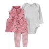 Clothing * | Baby Carter'S 3-Piece Floral Little Vest Set