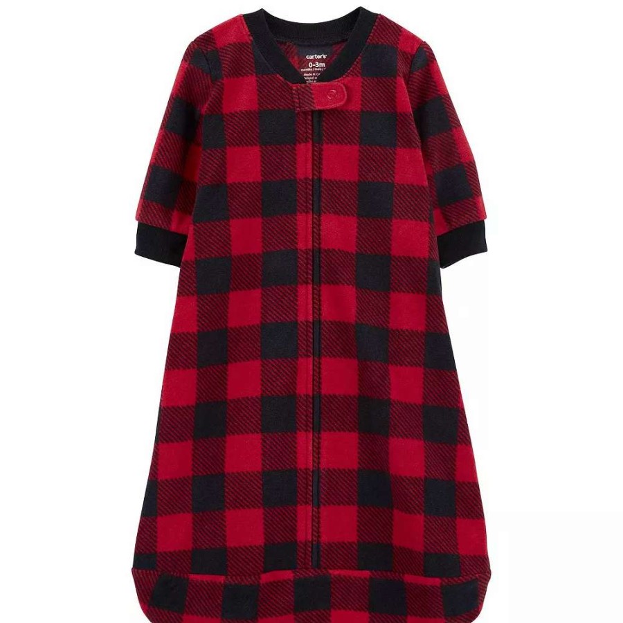 Clothing * | Baby Carter'S Buffalo Plaid Fleece Sleep Bag