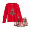 Clothing * | Girls 4-16 Jammies For Your Families Joyful Celebration Family Together Tee & Short Set