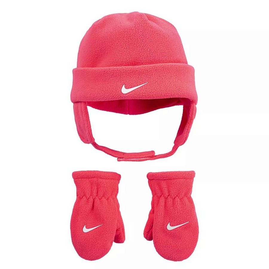 Accessories * | Toddler Nike Arctic Fleece Chin Strap Hat And Mittens 2-Piece Set