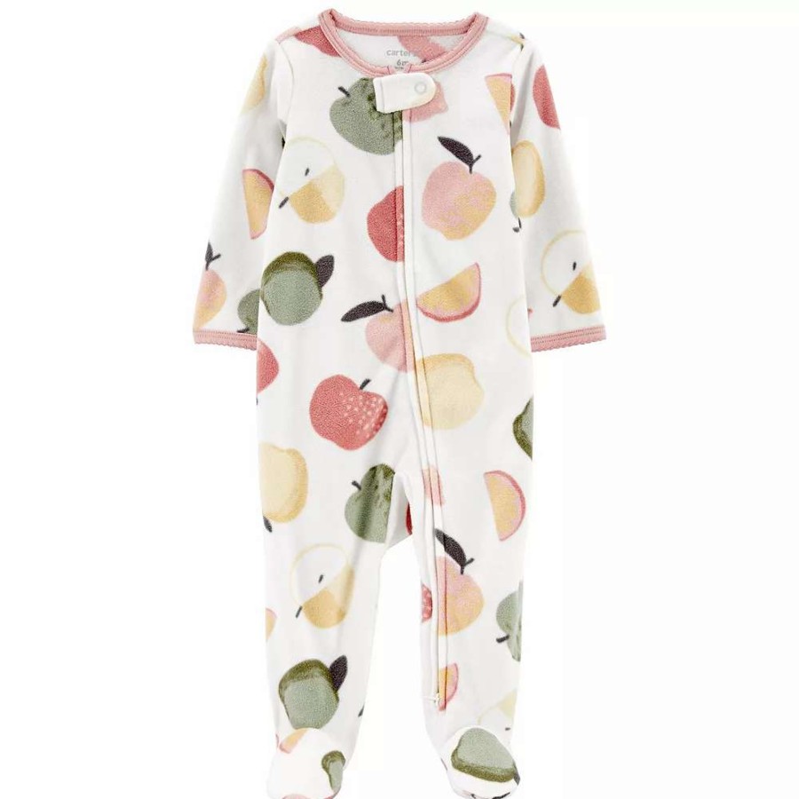 Clothing * | Baby Girl Carter'S Fruit Zip Fleece Sleep & Play