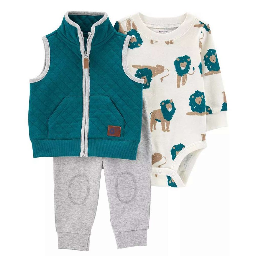 Clothing * | Baby Carter'S 3-Piece Little Quilt Vest Set