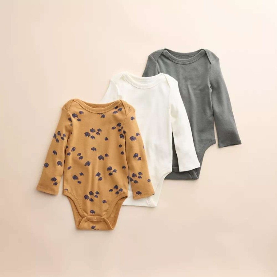 Clothing * | Baby Little Co. By Lauren Conrad 3-Pack Long-Sleeve Organic Cotton Bodysuits