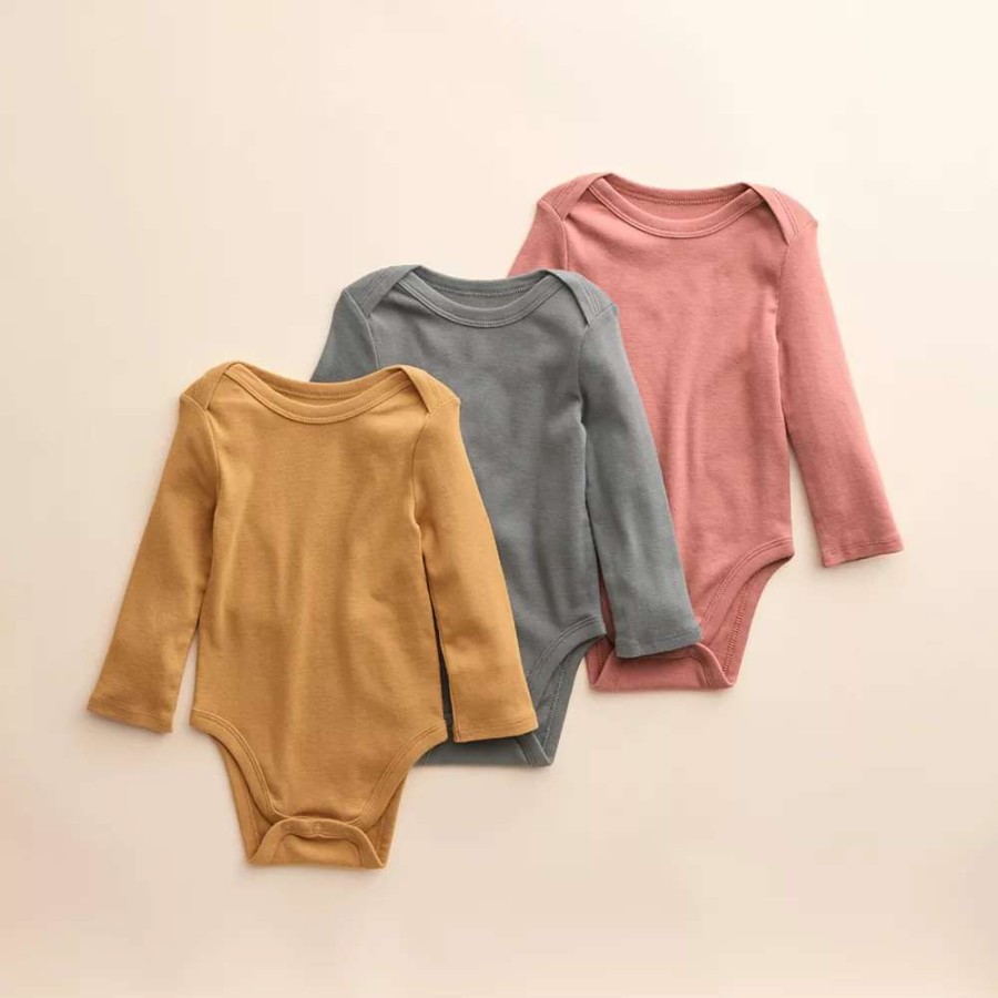 Clothing * | Baby Little Co. By Lauren Conrad 3-Pack Long-Sleeve Organic Cotton Bodysuits